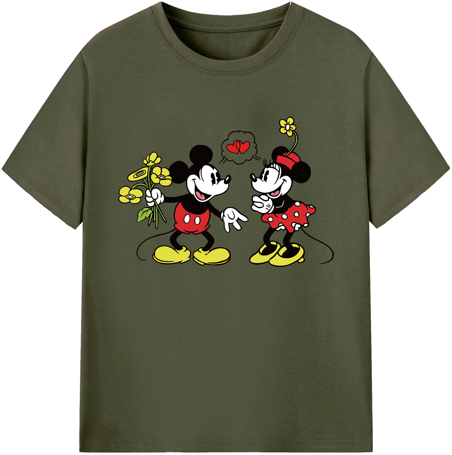 ミッキーマウス Mickey Mouse 綿100％ メンズ半袖Tシャツ｜肌触りやわらか＆通気性